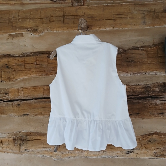Maye White Sleeveless Button Down Shirt Large - Picture 5 of 9